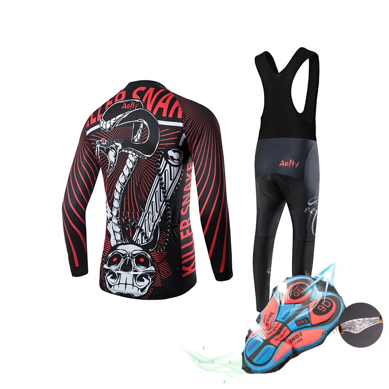 Красный черный нож змея Быстросохнущий эластичный костюм для езды на велосипеде