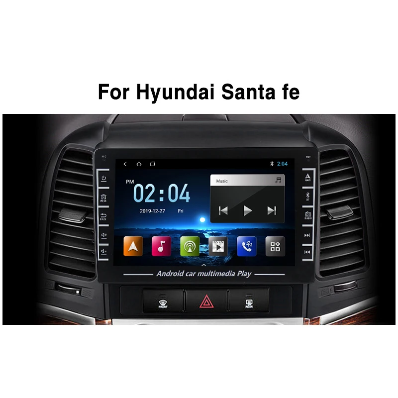 Автомагнитола с IPS экраном мультимедийный плеер для Hyundai Santa Fe 2005-2012 dvd gps-навигация