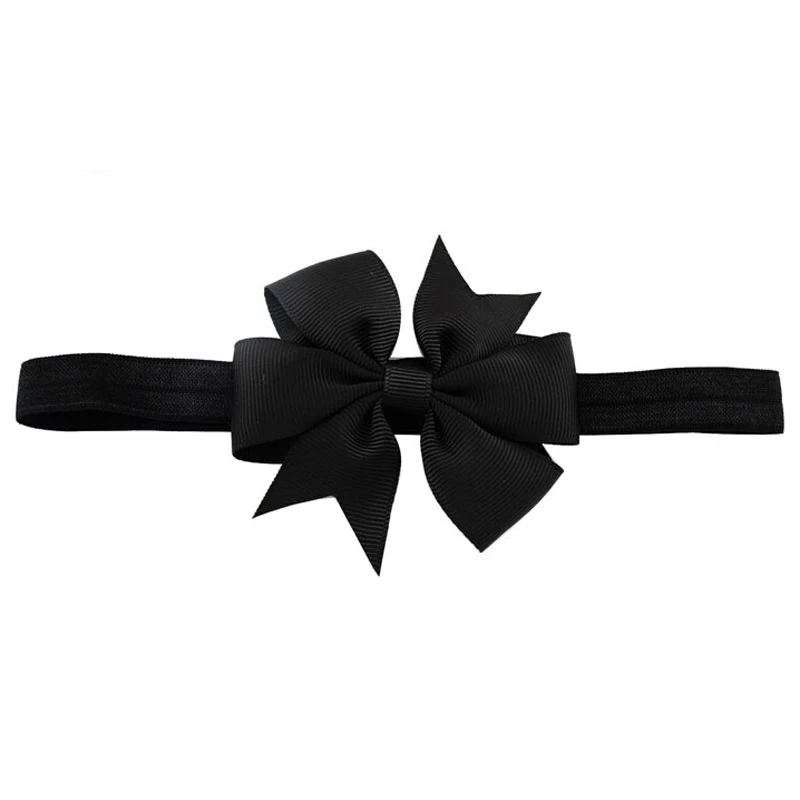 1 Piece Baby Girls Hair Bow Tie Ribbon Decor Hairband Headband (Black) | Детская одежда и обувь
