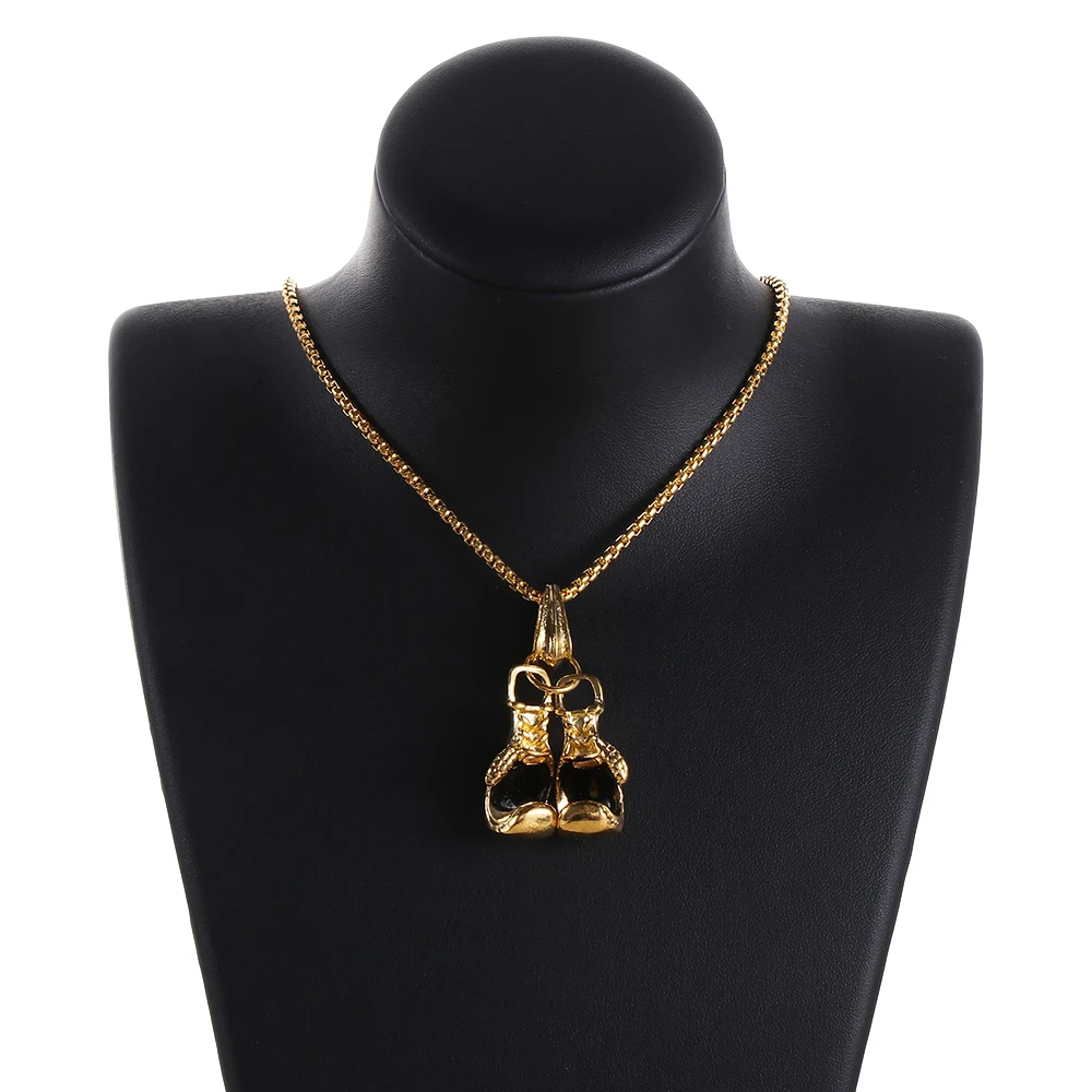 Модное позолоченное ожерелье в виде мини-боксерской перчатки боксерские