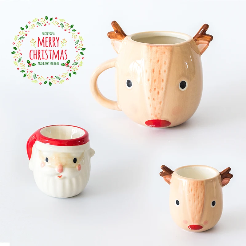 Креативная Рождественская керамика милые чашки для воды домашние завтрака