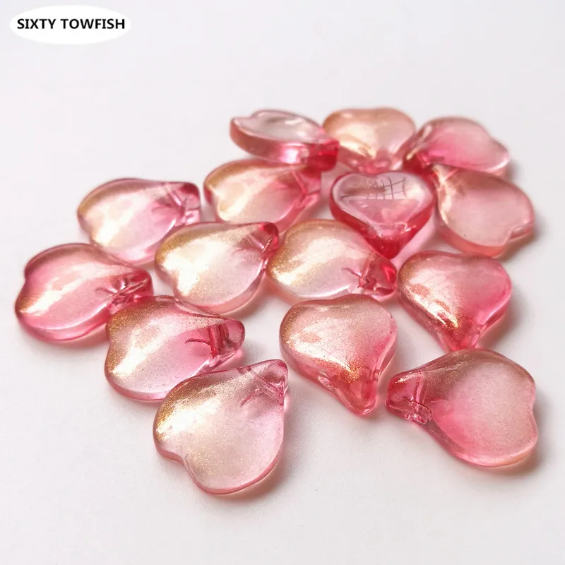 

20 Pieces/lot Gradient Multi Heart-shaped Beads Sew On Stone 12x14mm Flatback Sewing Glass Jewelry Beads
