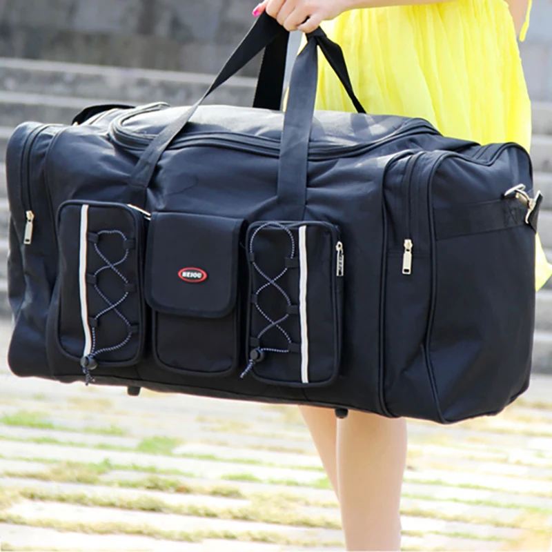 

Unisex Portable Luggage Travel Bags Oxford Multi Pocket Duffle Handbag Outdoor Large Capacity Sports Shoulder Bags XA806F