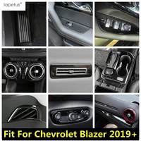 accessories for chevrolet blazer 2019 2022 stainless steel window lift head light lamp button air ac outlet vent cover trim