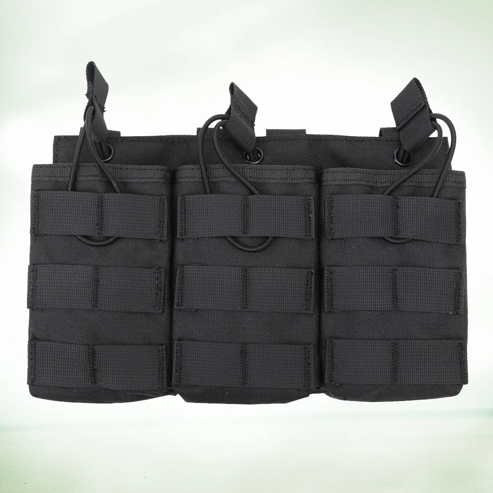 

Тройная сумка с системой MOLLE, портативный карманный рюкзак для хранения, уличный походный рюкзак с ремешком (черный)