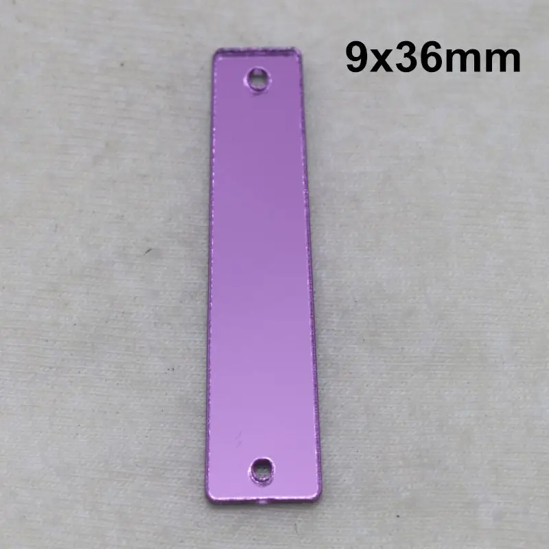 A06-9x36 Фиолетовое акриловое зеркало пришивные стразы DIY Flatback зеркальные акриловые пришивные стразы с отверстиями для шитья - Цвет: A06-9x36