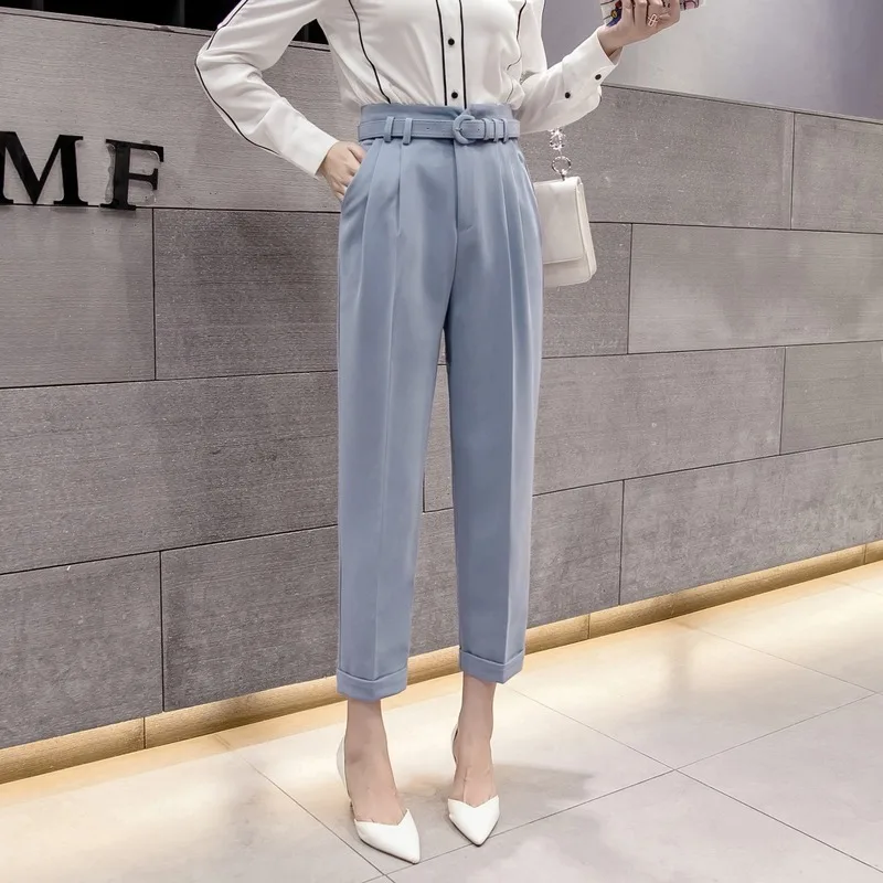 

2021 New Spring and Autumn Women's High-quality Women's Office Straight-leg Pants Professional Straight-leg Nine-point Pants