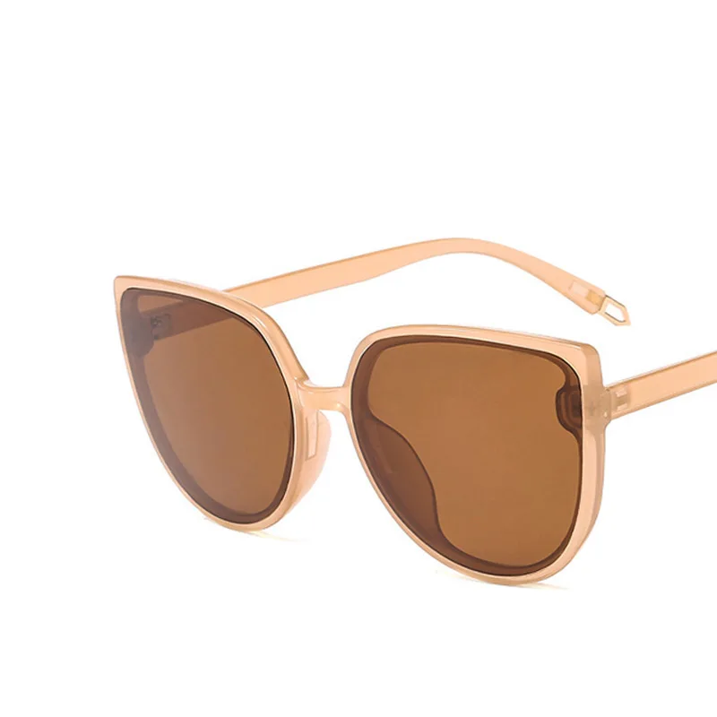 

Milk Tea Color Cat-eye Women Sunglasses New Glasses Anti-ultraviolet Eyeglasses Trend Metal Hinge