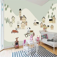 milofi custom wallpaper mural hand painted cartoon creative animal playground childrens room decoration background wall