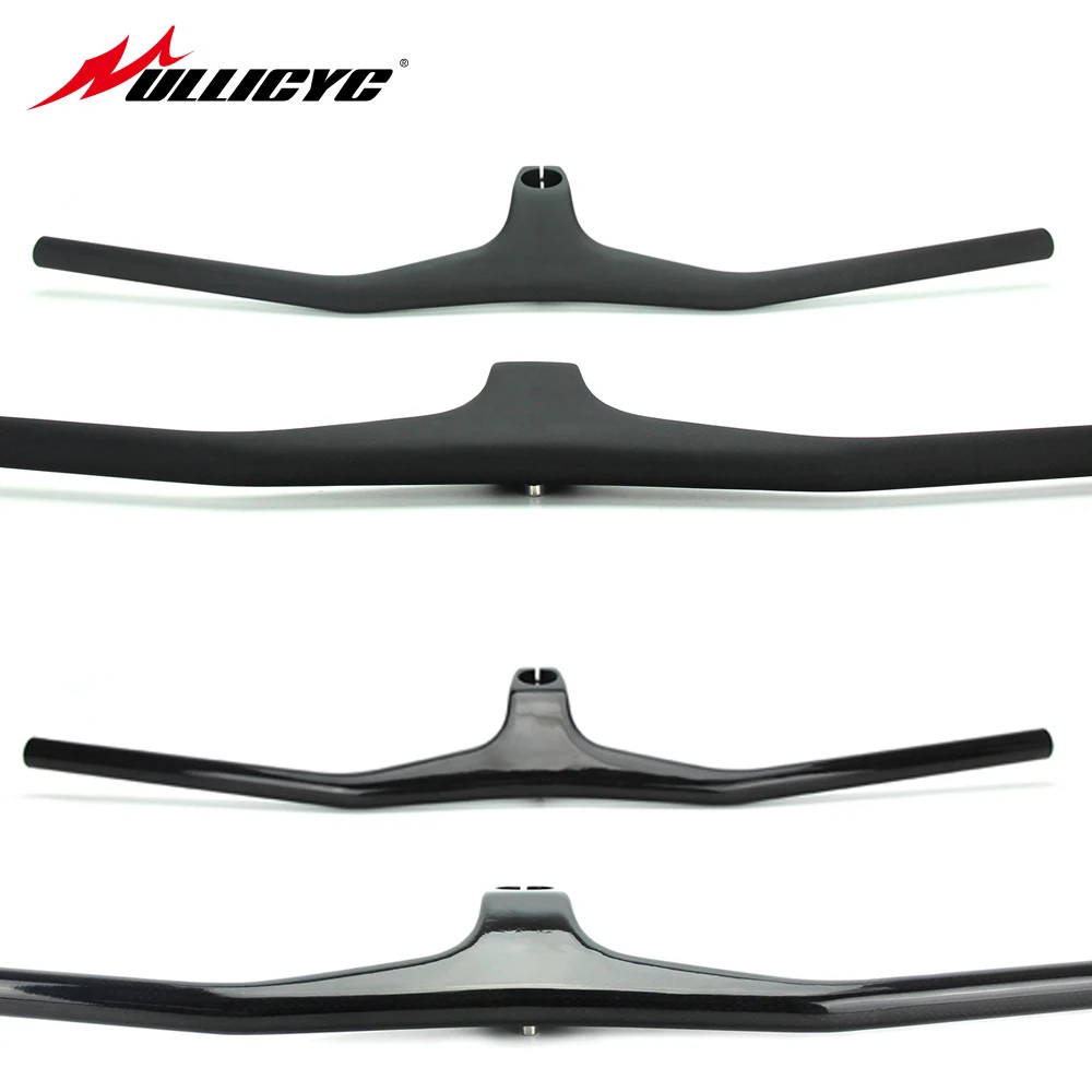 

Hot Sales Riser Angle -17 Degree MTB Integrated Handlebar 3K Matte/Gloss Full Carbon Fiber One-shaped Integrated Handlebar