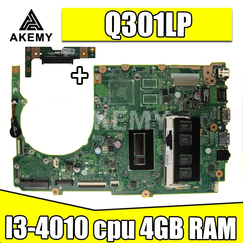 

send board+Original S301L S301LA motherboard For Asus Q301LP Q301L S301LA REV2.0 Mainboard I3-4010-4G Processor HD Graphics