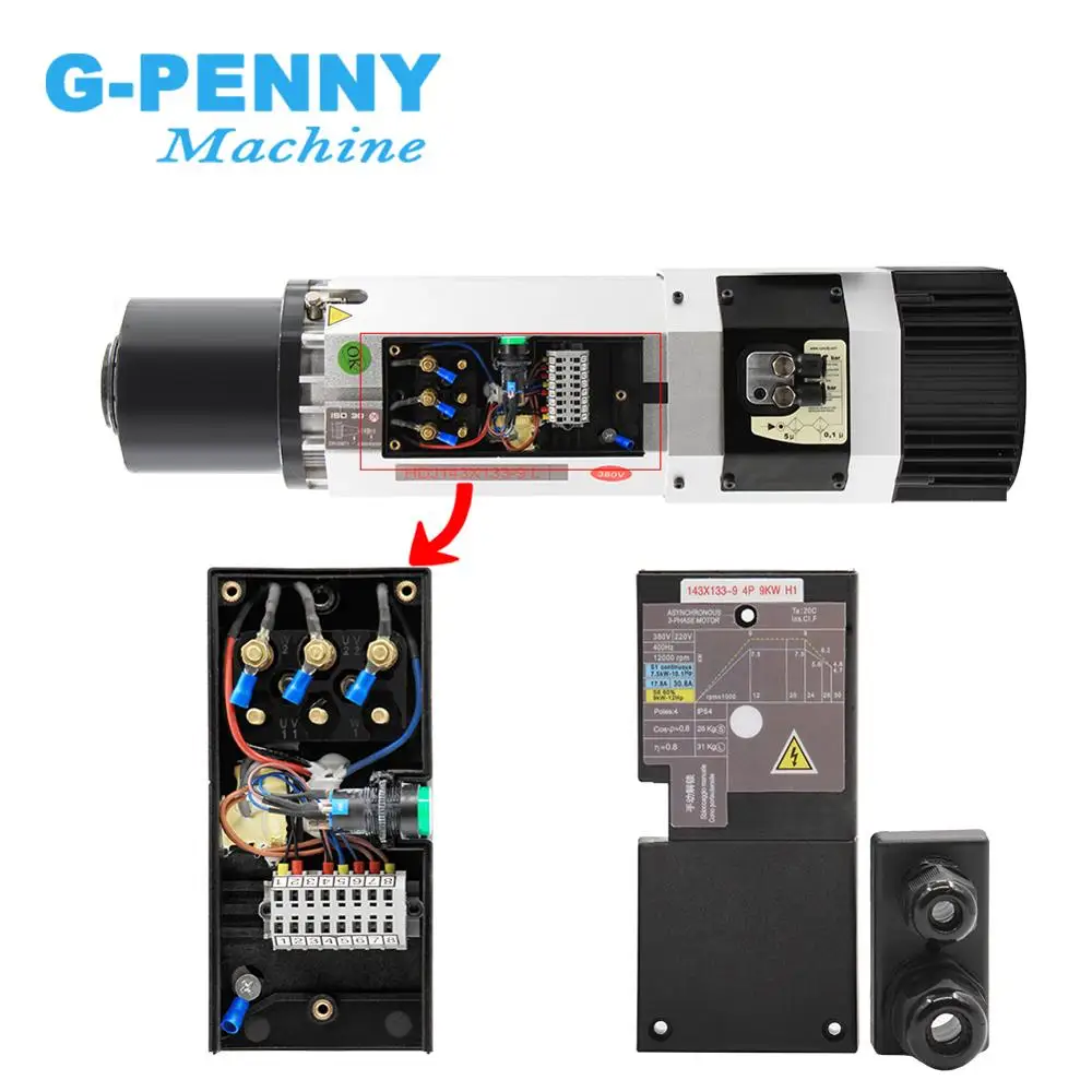 Automatic Tool Change Spindle 9.0kw ATC spindle ISO30 220v / 380v air cooled motor for wood working router | Инструменты