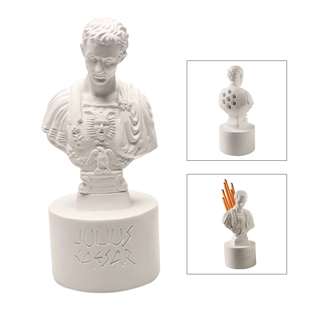 

Resin Julius Caesar Statues Pen Holder Pencil Holder Stationery Organizer for Home Office Room Decoration Supplies