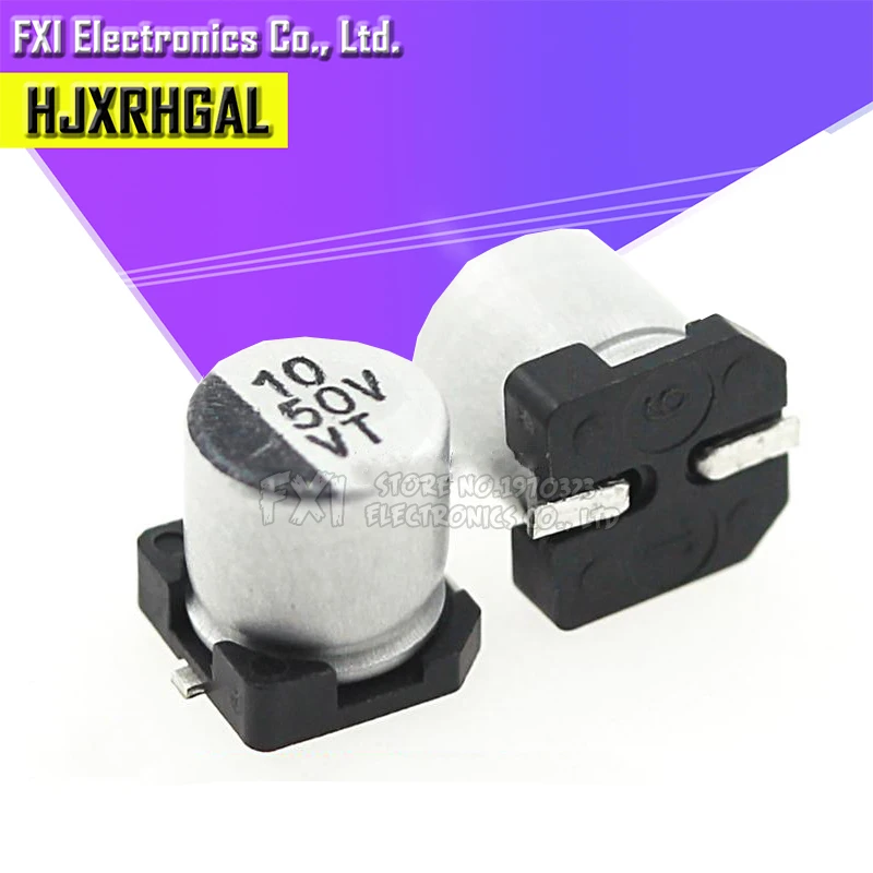 10 шт. электролитический конденсатор с алюминиевой крышкой 50V10UF 5*5 мм SMD