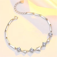 fashion diamond encrusted love heart temperament bracelet for women couple design love jewellery