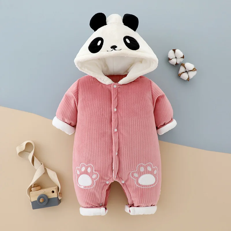 

3M-18M Newborn Winter Baby Romper Panda Overall 3 Months Toddler Girl Fall New Born Girl Clothes Infant Boy Jumpsuit