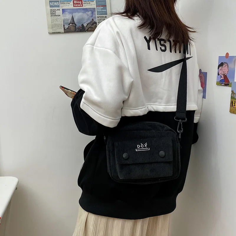 

Women Bag Leisure Single Shoulder Messenger Bag Small Square Bag Corduroy Bag Small Women Bag Cross Body