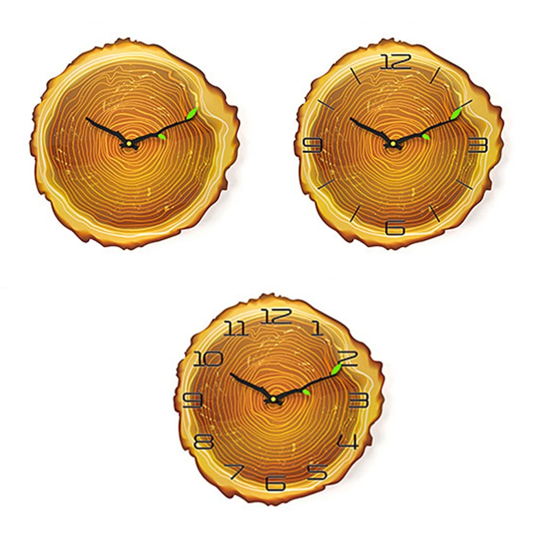 

12 inch Creative Clock Living room Mute Annual Ring Quartz Clock Wood Grain Clock Hanging Clock Wall mounted Clock Home Dcor