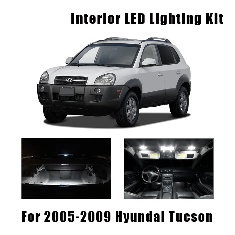 Светодиодный купольный светильник для автомобиля 12 ламп белый Hyundai Tucson 2005 2007 2008