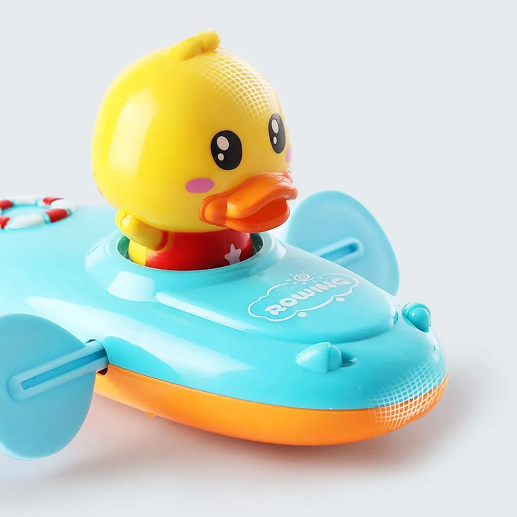 Toys For Swimming Bathtub Pool Duck Toy Floating Ducklings Toy Manual Pull String Ducks Boat Paddler Bathtub Baby First Bath Toy