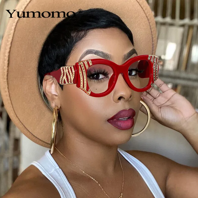 

2020 Fashion Cat Eye Women Luxury Metal Decoration Sunglasses Vintage Anti-blue light Lens Eyewear Men Sun Glasses