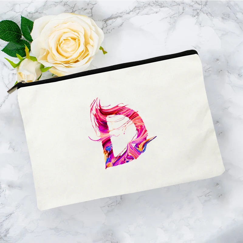 

Art Letters Cosmetic Bag for Makeup Pouch Mini Women's Travel Handbags StorageWomen's Bag Travel Bag Cosmetic Bag Korean Bag