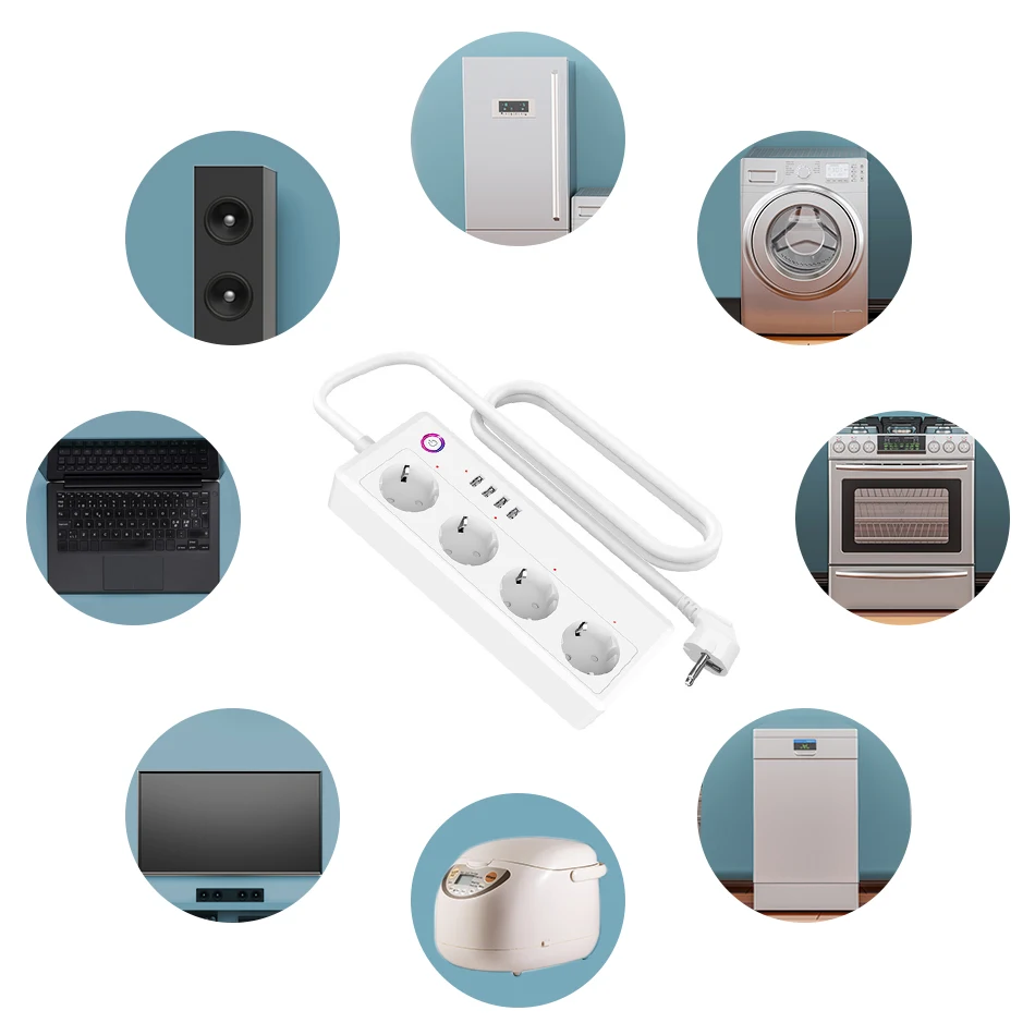 Сетевой фильтр с поддержкой Wi-Fi и таймером 16 А 4 розетки USB-портами для зарядки |