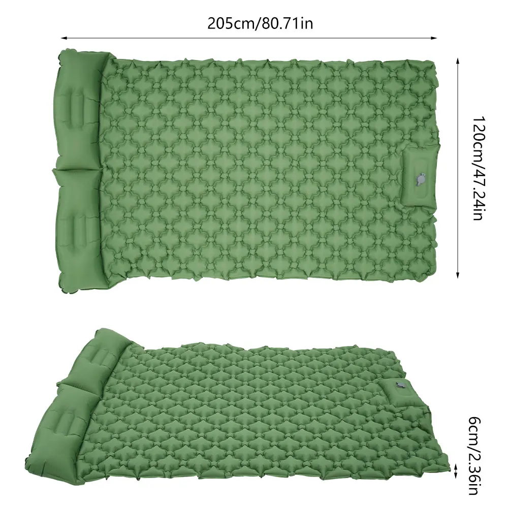 Camping Sleeping Pad Inflatable Air Mattresses with Pillows Outdoor Mat 2 Person Furniture Bed Ultralight Cushion Hiking | Спорт и