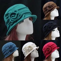 vintage women wool church cloche flapper hat lady bucket winter flower cap wholesale dropshipping