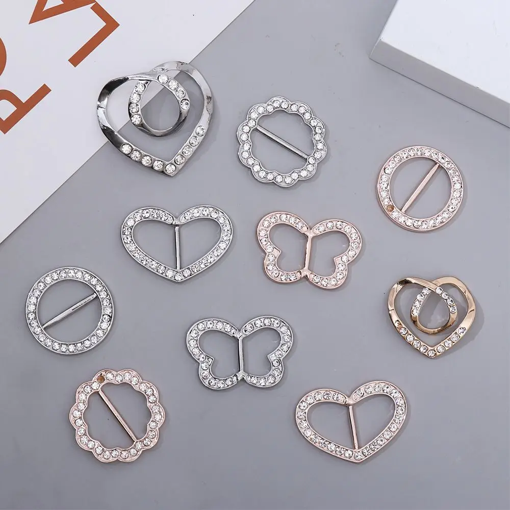 

Trendy Butterfly Shape Heart Shape Gold Color Buckle Decorative Buckle Ring Clip T-Shirt Clip Round Circle Scarf Ring