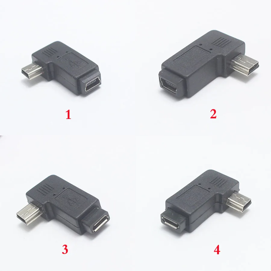 1 шт. 90 градусов левый и правый угловой мини USB 5pin мама к Micro Мужской адаптер