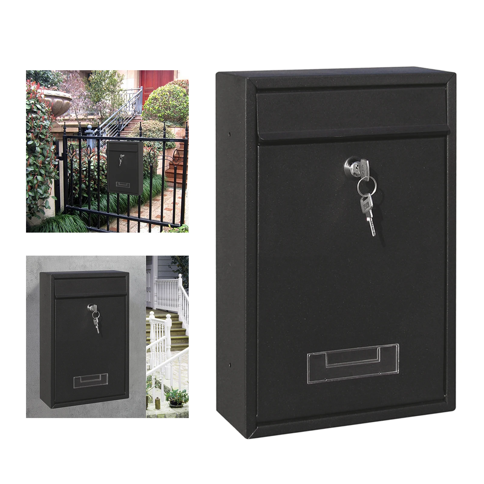 

Mailbox Wall Mount Mail Mail Box Metal 2 Keys Home Office Secure Drop Box