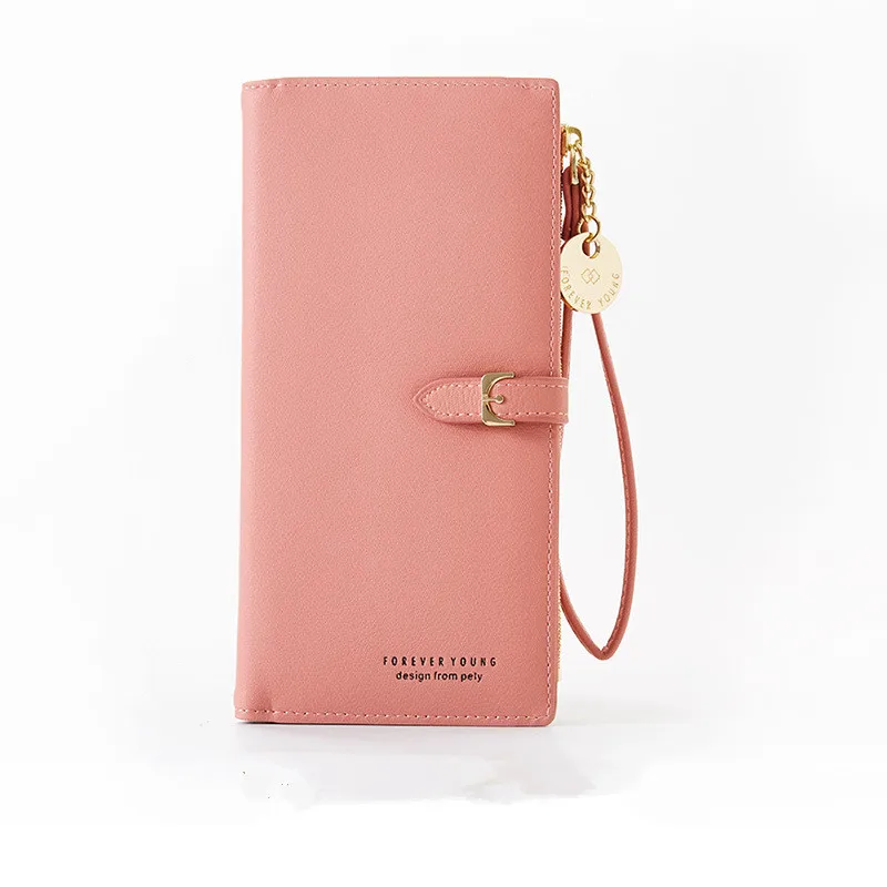 2019 женский кожаный кошелек с ремешком на запястье женские кошельки