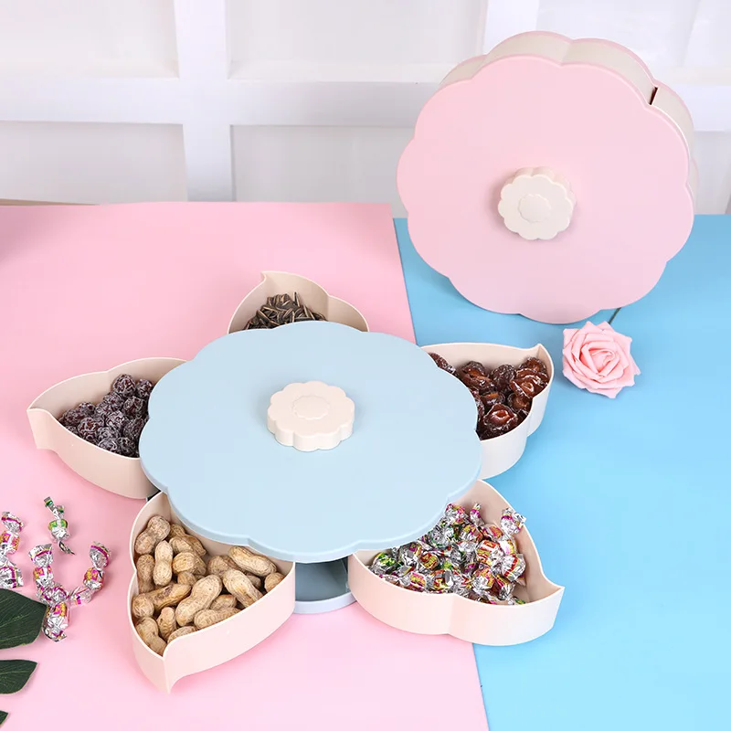 Вращение шаблон 2-слойный лепесток конфетная коробка гайка Чехол Коробка для