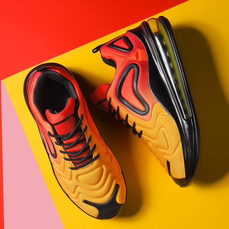 

Designer Air Cushion Sports Shoes Women Fashion Gradient Colour Sneakers Mens Popular Professional Damping Lovers Running Shoes