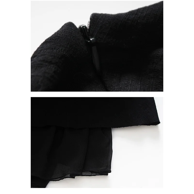 

LANMREM Irregular Black Skirt Women High Waist Multilayer Large Skirt Splicing Gothic Style Female Streetwear Party Skirts A3229