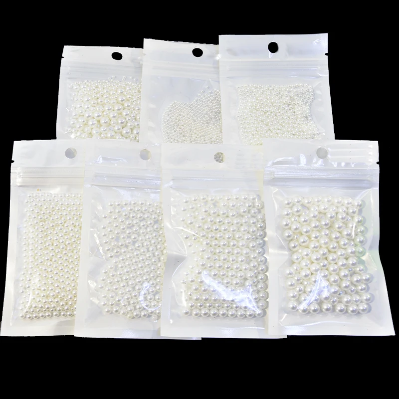 120-1200 шт./пакет круглые жемчужные бусины для украшения ногтей Стразы