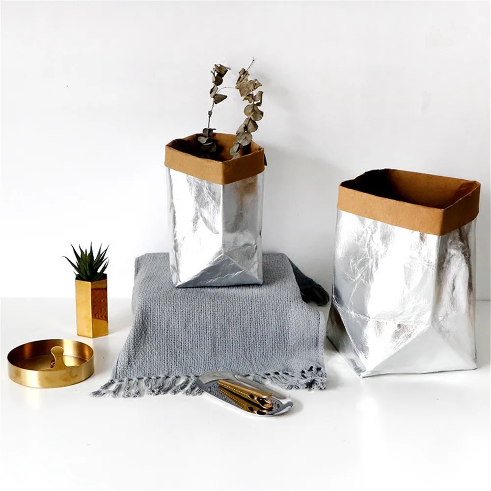 Шикарная косметическая сумка для хранения Скандинавская моющаяся крафт-бумага