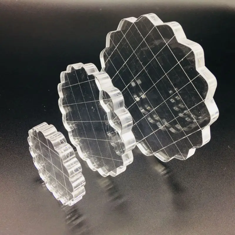 

3pcs/set High Transparency Acrylic Block for Transparent Seal Stamp Scrapbooking 57BB