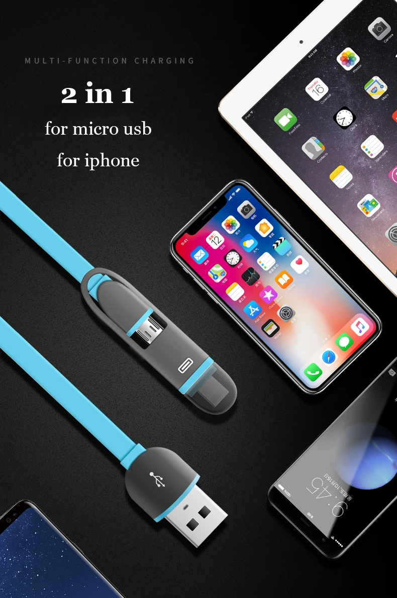Горячий многофункциональный кабель зарядного устройства для Apple Android два в одном телескопическая линия зарядки стрейч мини Usb Кабельное ответвление