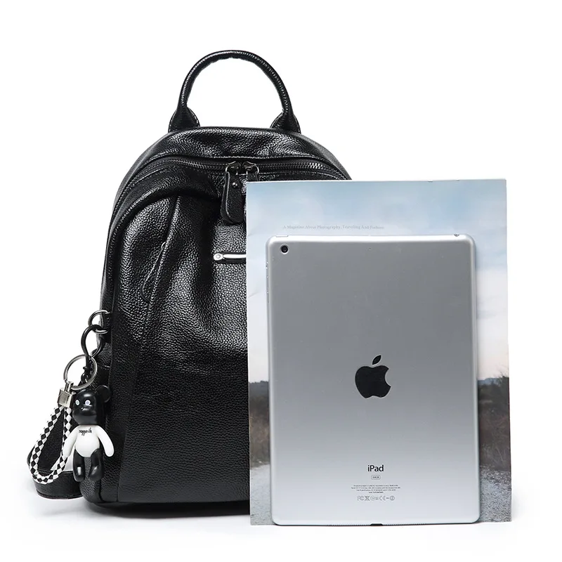 

Free shipping Women's bag new fashion women's backpack small leisure large capacity litchi pattern solid color backpack trend