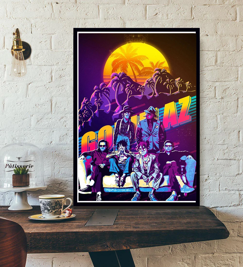 Плакат Gorillaz искусство раньше демон 2-D певец живопись настенное украшение бара