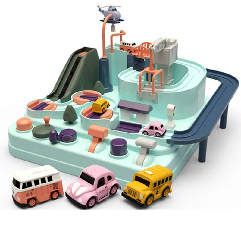 Ручной автомобиль Приключения трек игрушки для детей Обучающие спасательные