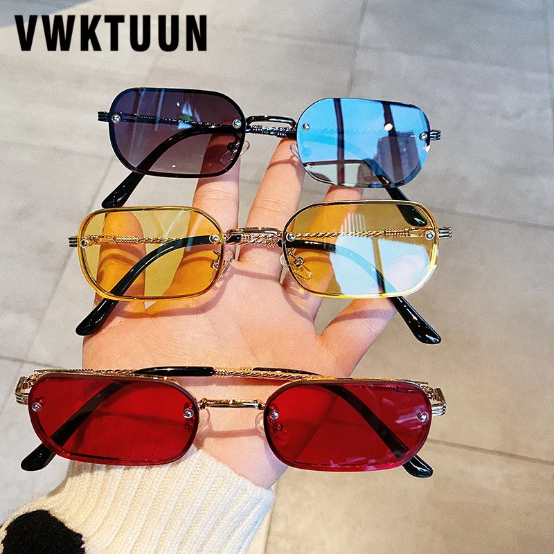 

VWKTUUN Small Sunglasses Women 2021 Rectangle Women's Sunglasses Driving Driver Glasses UV400 Colorful Lens Sunglass