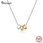 Bamoer Стерлинговое Серебро 925 три цвета кольцо ожерелье кулон ожерелье для женщин цепь ожерелья покрытые платиной ювелирные изделия GAN205