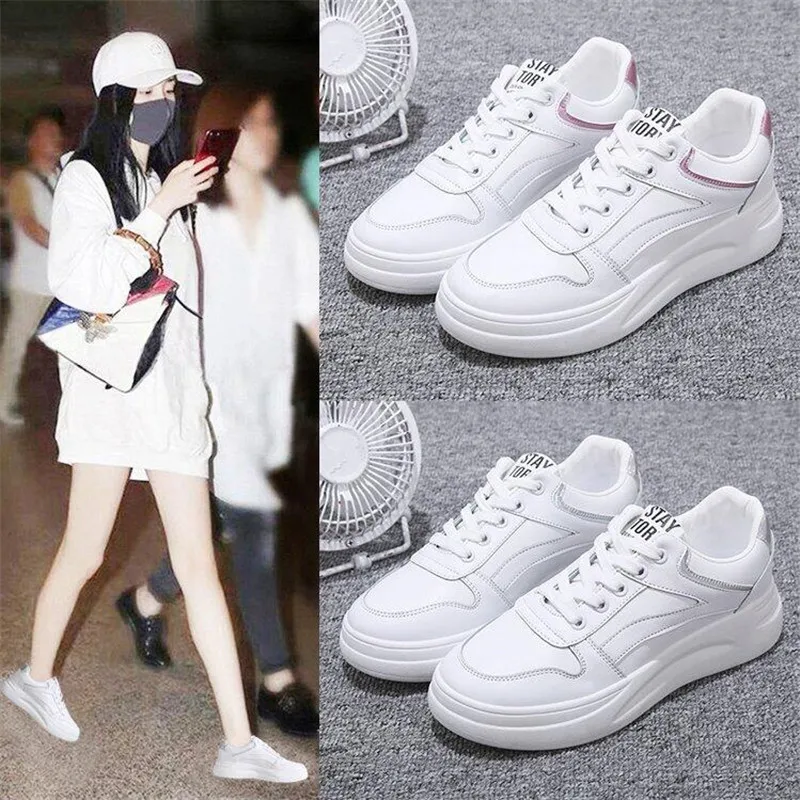 

Women Sneakers 2019 Spring Autumn Vulcanized Shoes Ladies Casual Shoes Breathable Walking Flat Shoes Tenis Feminino L540