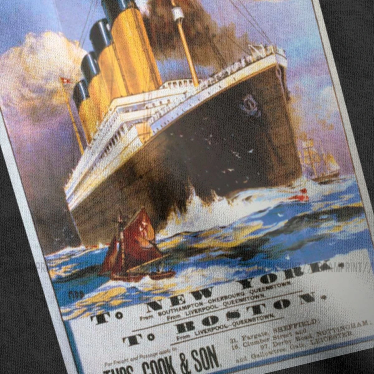 Футболка женская с принтом Титаник винтажный постер Повседневная тенниска из 100%