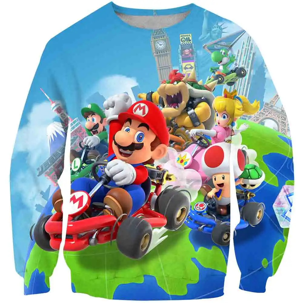 

kids Super Mario Hot Game Clothing 3D Design boys&girls Unisex Sweatshirts Pullover Boys Tracksuits Long sleeve autumn Outwear