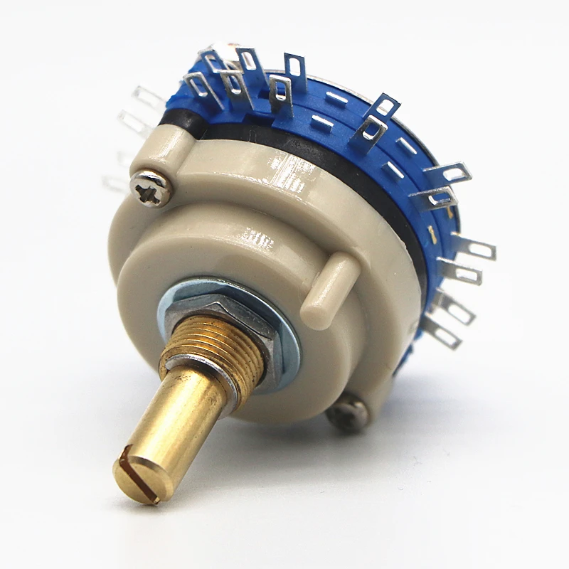 Sealed Rotary Waveband Switch 2X12 2-Layer 12-Lever 6.0mm Double-Row Common Pin 1PC | Speaker Accessories