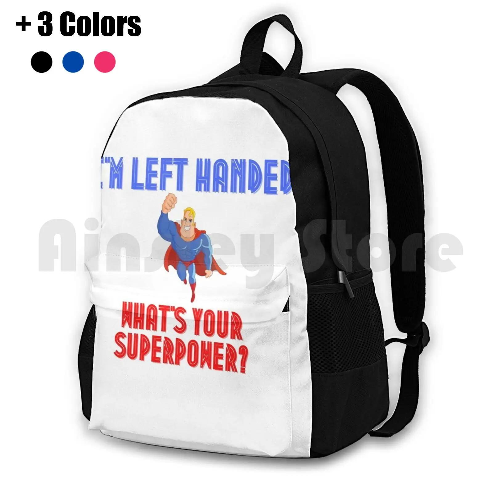 

Left Handed Cool Tee! Outdoor Hiking Backpack Waterproof Camping Travel Left Handed Left Sperpower Superhero Funny